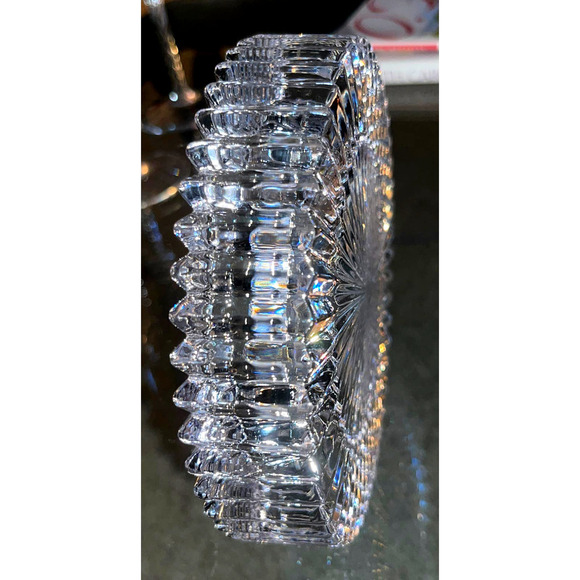 Vintage Mikasa Diamond Fire Crystal Wine Bottle Coaster - Picture 1 of 8